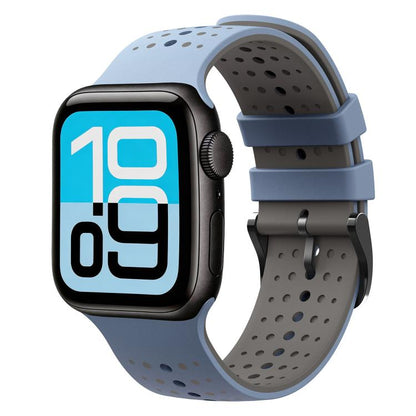 Starry Sky Pattern Two Color Silicone Watch Band, For Apple Watch 46mm / 49mm / 45mm / 44mm