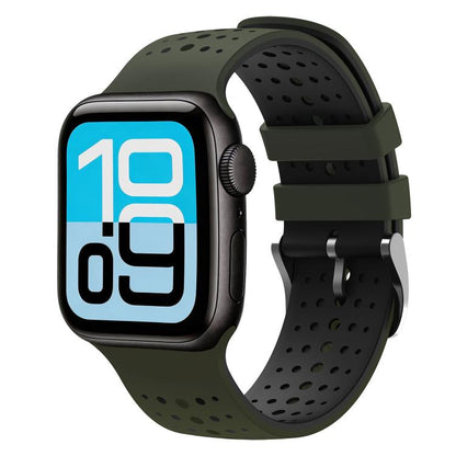 Starry Sky Pattern Two Color Silicone Watch Band, For Apple Watch 46mm / 49mm / 45mm / 44mm