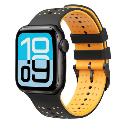 Starry Sky Pattern Two Color Silicone Watch Band, For Apple Watch 46mm / 49mm / 45mm / 44mm