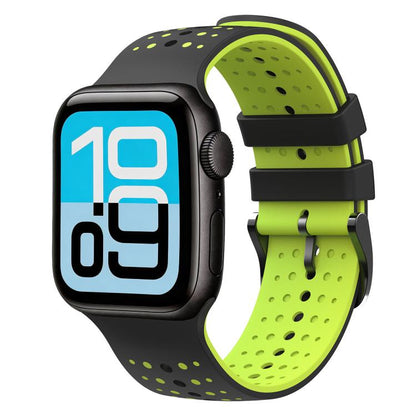 Starry Sky Pattern Two Color Silicone Watch Band, For Apple Watch 46mm / 49mm / 45mm / 44mm