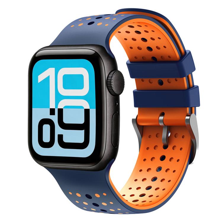 Starry Sky Pattern Two Color Silicone Watch Band, For Apple Watch 46mm / 49mm / 45mm / 44mm