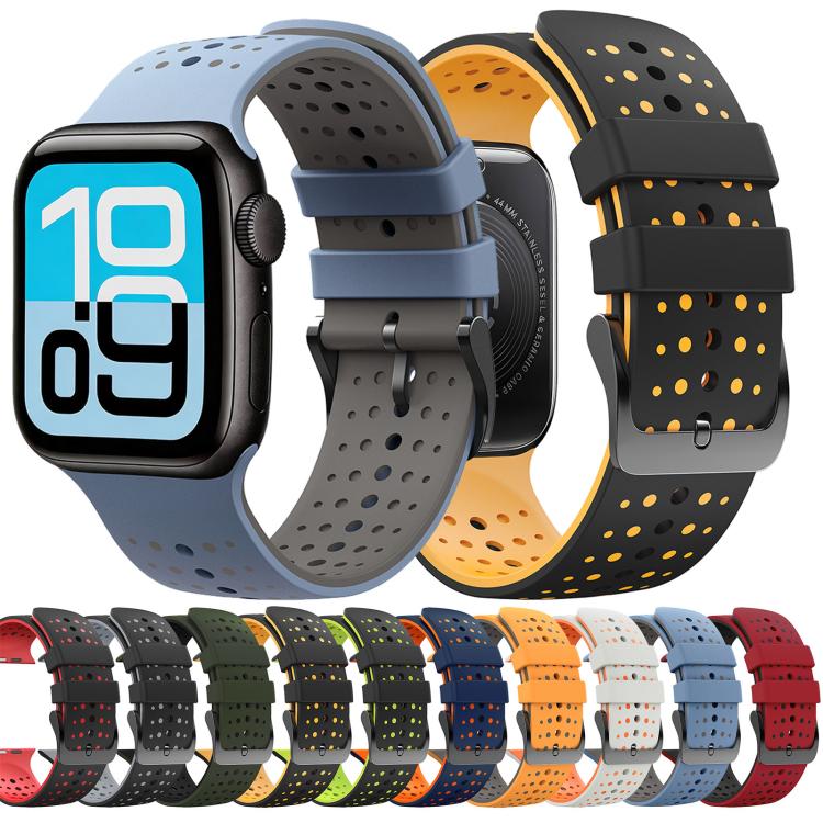 Starry Sky Pattern Two Color Silicone Watch Band, For Apple Watch 46mm / 49mm / 45mm / 44mm