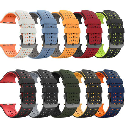 Starry Sky Pattern Two Color Silicone Watch Band, For Apple Watch 46mm / 49mm / 45mm / 44mm