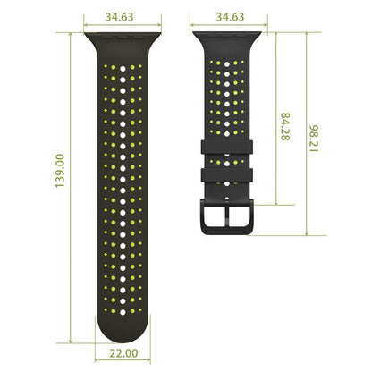 Starry Sky Pattern Two Color Silicone Watch Band, For Apple Watch 46mm / 49mm / 45mm / 44mm