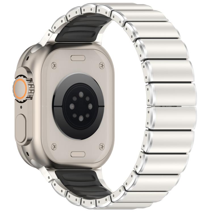 Folding Buckle One Bead Silicone Titanium Alloy Watch Band, For Apple Watch 46mm / 49mm / 45mm / 44mm, For Apple Watch 42mm / 41mm / 40mm / 38mm