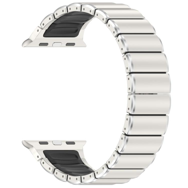 Folding Buckle One Bead Silicone Titanium Alloy Watch Band, For Apple Watch 46mm / 49mm / 45mm / 44mm, For Apple Watch 42mm / 41mm / 40mm / 38mm
