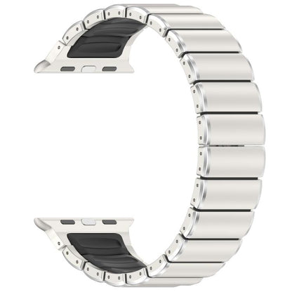 Folding Buckle One Bead Silicone Titanium Alloy Watch Band, For Apple Watch 46mm / 49mm / 45mm / 44mm, For Apple Watch 42mm / 41mm / 40mm / 38mm