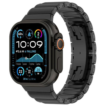 Folding Buckle One Bead Silicone Titanium Alloy Watch Band, For Apple Watch 46mm / 49mm / 45mm / 44mm, For Apple Watch 42mm / 41mm / 40mm / 38mm