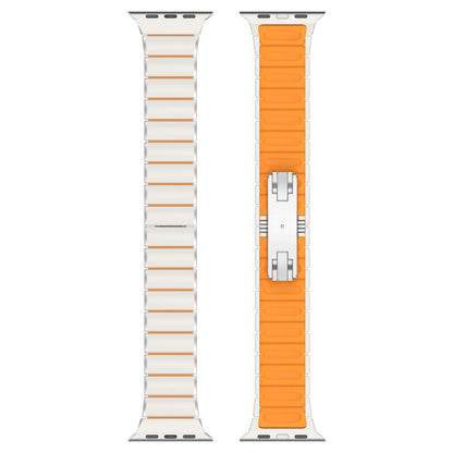 Folding Buckle One Bead Silicone Titanium Alloy Watch Band, For Apple Watch 46mm / 49mm / 45mm / 44mm, For Apple Watch 42mm / 41mm / 40mm / 38mm