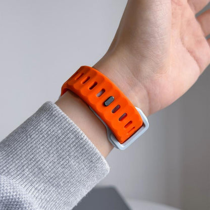 Irregular Twill Reverse Nail Buckle Silicone Watch Band, For Apple Watch 46mm / 49mm / 45mm / 44mm, For Apple Watch 42mm / 41mm / 40mm / 38mm