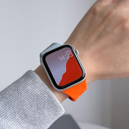 Irregular Twill Reverse Nail Buckle Silicone Watch Band, For Apple Watch 46mm / 49mm / 45mm / 44mm, For Apple Watch 42mm / 41mm / 40mm / 38mm