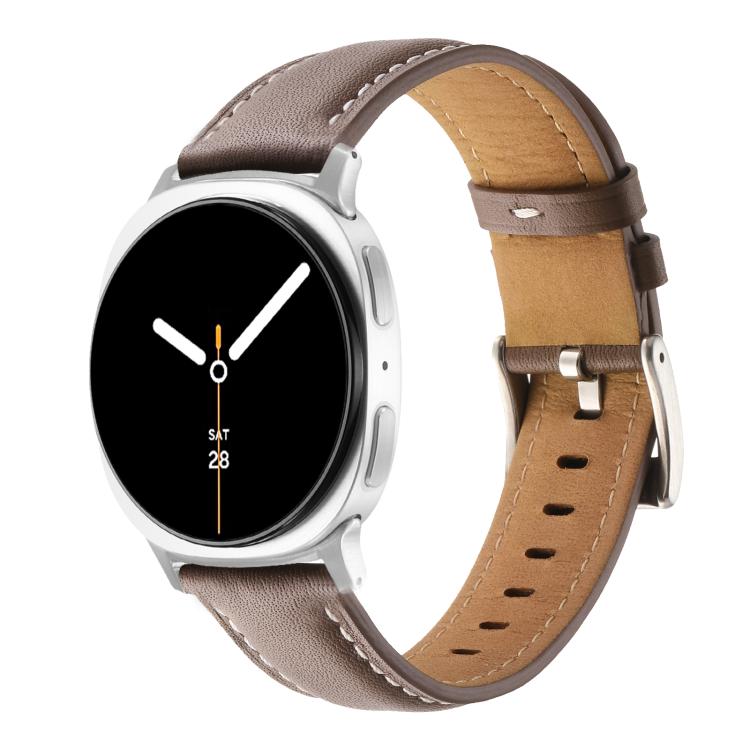 Pointed Tail Genuine Leather Watch Band, For Samsung Galaxy Watch8 / Watch8 Classic