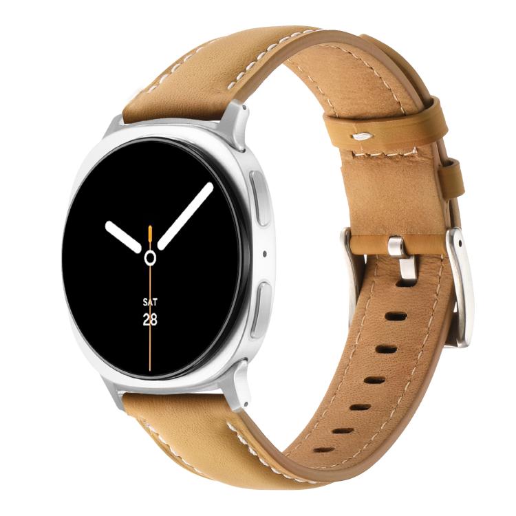 Pointed Tail Genuine Leather Watch Band, For Samsung Galaxy Watch8 / Watch8 Classic