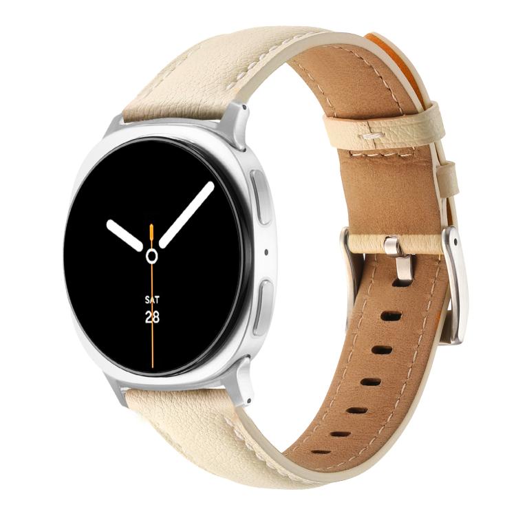 Pointed Tail Genuine Leather Watch Band, For Samsung Galaxy Watch8 / Watch8 Classic