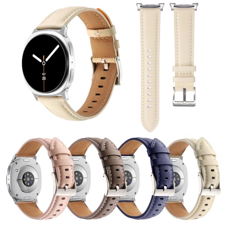 Pointed Tail Genuine Leather Watch Band, For Samsung Galaxy Watch8 / Watch8 Classic