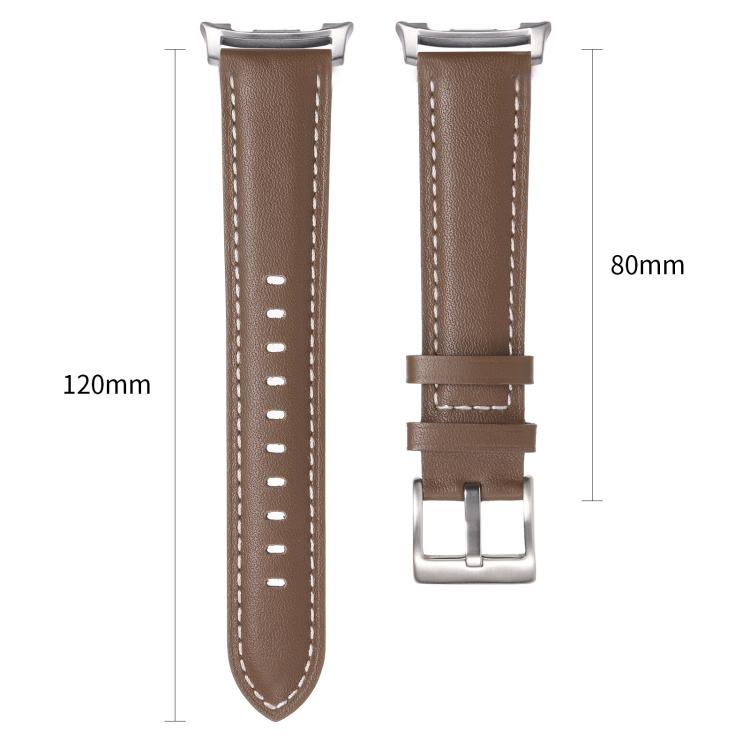 Pointed Tail Genuine Leather Watch Band, For Samsung Galaxy Watch8 / Watch8 Classic