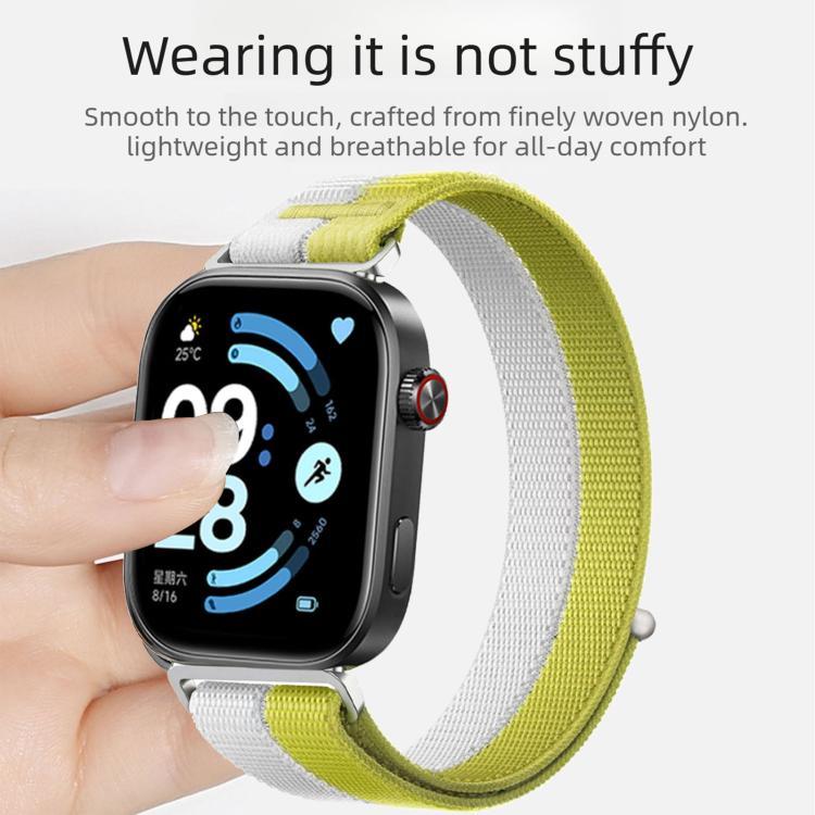 Feather Yarn Stitched Nylon Loop Metal Interface Watch Band, For Xiaomi Band 10 Pro / 9 Pro / Redmi Watch 6