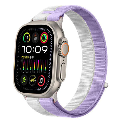 Feather Yarn Stitched Nylon Loop Metal Interface Watch Band, For Apple Watch 46mm / 49mm / 45mm / 44mm, For Apple Watch 42mm / 41mm / 40mm / 38mm