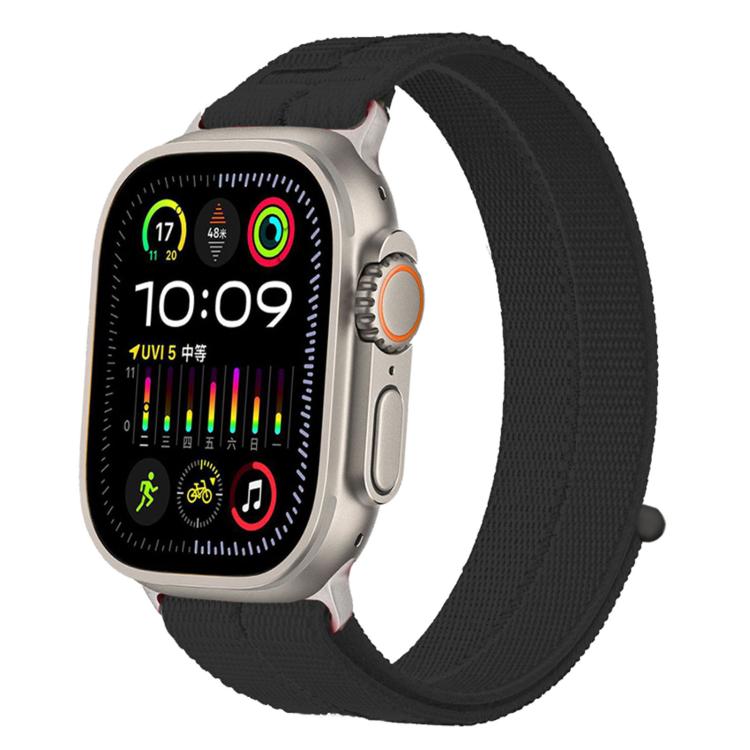 Feather Yarn Stitched Nylon Loop Metal Interface Watch Band, For Apple Watch 46mm / 49mm / 45mm / 44mm, For Apple Watch 42mm / 41mm / 40mm / 38mm