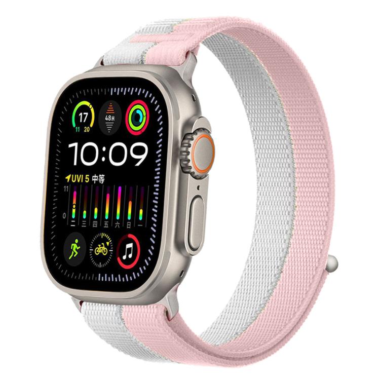 Feather Yarn Stitched Nylon Loop Metal Interface Watch Band, For Apple Watch 46mm / 49mm / 45mm / 44mm, For Apple Watch 42mm / 41mm / 40mm / 38mm
