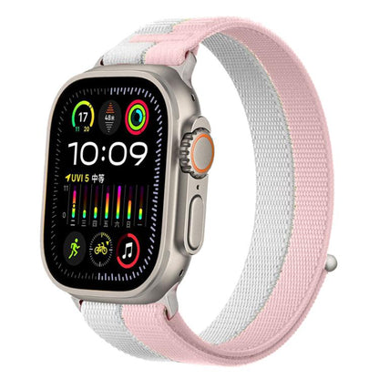 Feather Yarn Stitched Nylon Loop Metal Interface Watch Band, For Apple Watch 46mm / 49mm / 45mm / 44mm, For Apple Watch 42mm / 41mm / 40mm / 38mm