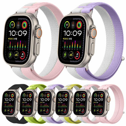 Feather Yarn Stitched Nylon Loop Metal Interface Watch Band, For Apple Watch 46mm / 49mm / 45mm / 44mm, For Apple Watch 42mm / 41mm / 40mm / 38mm