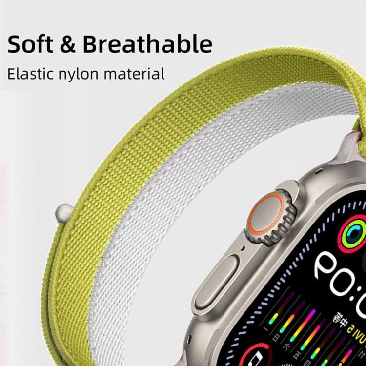 Feather Yarn Stitched Nylon Loop Metal Interface Watch Band, For Apple Watch 46mm / 49mm / 45mm / 44mm, For Apple Watch 42mm / 41mm / 40mm / 38mm