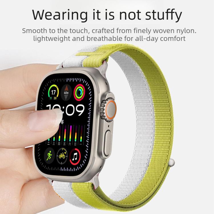 Feather Yarn Stitched Nylon Loop Metal Interface Watch Band, For Apple Watch 46mm / 49mm / 45mm / 44mm, For Apple Watch 42mm / 41mm / 40mm / 38mm