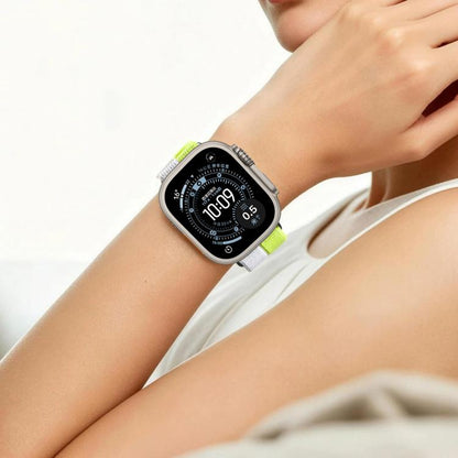 Feather Yarn Stitched Nylon Loop Metal Interface Watch Band, For Apple Watch 46mm / 49mm / 45mm / 44mm, For Apple Watch 42mm / 41mm / 40mm / 38mm