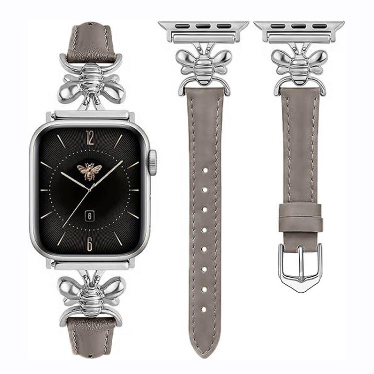 Metal Little Bee Vegan Leather Watch Band, For Apple Watch 46mm / 49mm / 45mm / 44mm, For Apple Watch 42mm / 41mm / 40mm / 38mm