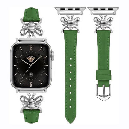 Metal Little Bee Vegan Leather Watch Band, For Apple Watch 46mm / 49mm / 45mm / 44mm, For Apple Watch 42mm / 41mm / 40mm / 38mm