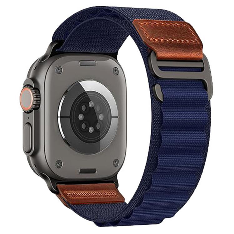Retro Vegan Leather Label Alpine Nylon Loop Watch Band, For Apple Watch 46mm / 49mm / 45mm / 44mm, For Apple Watch 42mm / 41mm / 40mm / 38mm