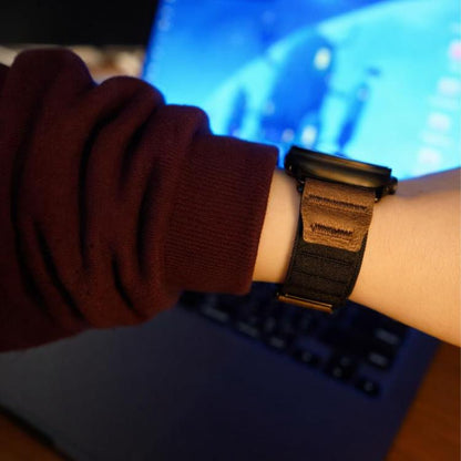 Retro Vegan Leather Label Alpine Nylon Loop Watch Band, For Apple Watch 46mm / 49mm / 45mm / 44mm, For Apple Watch 42mm / 41mm / 40mm / 38mm