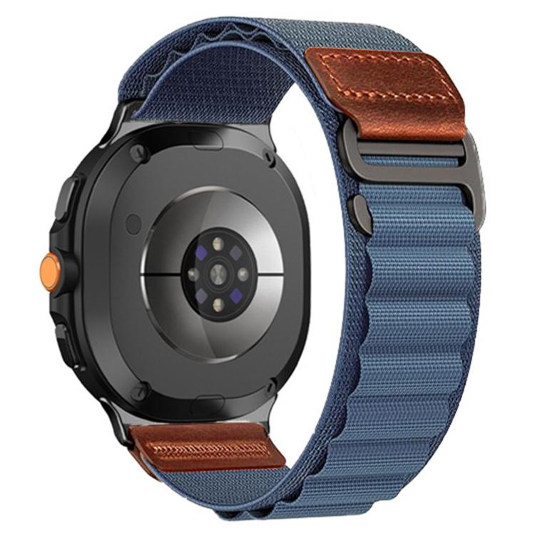 Retro Vegan Leather Label Alpine Nylon Loop Watch Band, For Samsung Galaxy Watch8 / Watch8 Classic