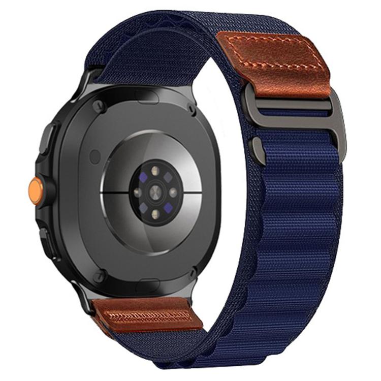 Retro Vegan Leather Label Alpine Nylon Loop Watch Band, For Samsung Galaxy Watch8 / Watch8 Classic