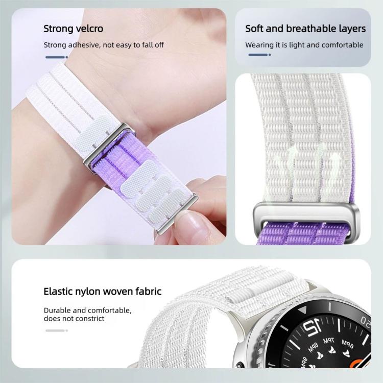 Double-Link Cloud-Feel Breathable Nylon Loop Metal Head Watch Band, For Samsung Galaxy Watch8 / Watch8 Classic