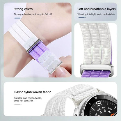 Double-Link Cloud-Feel Breathable Nylon Loop Metal Head Watch Band, For Samsung Galaxy Watch8 / Watch8 Classic