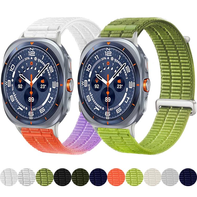 Double-Link Cloud-Feel Breathable Nylon Loop Metal Head Watch Band, For Samsung Galaxy Watch Ultra 47mm / Ultra 2025