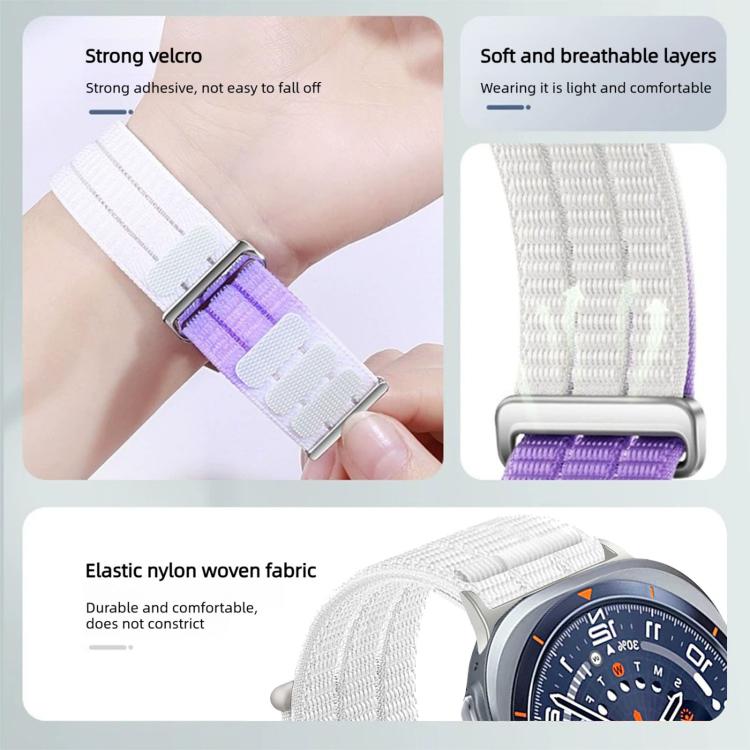 Double-Link Cloud-Feel Breathable Nylon Loop Metal Head Watch Band, For Samsung Galaxy Watch Ultra 47mm / Ultra 2025