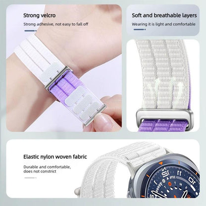 Double-Link Cloud-Feel Breathable Nylon Loop Metal Head Watch Band, For Samsung Galaxy Watch Ultra 47mm / Ultra 2025