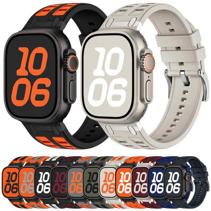 Vibrant Contrast Color Silicone Watch Band, For Apple Watch 46mm / 49mm / 45mm / 44mm, For Apple Watch 42mm / 41mm / 40mm / 38mm