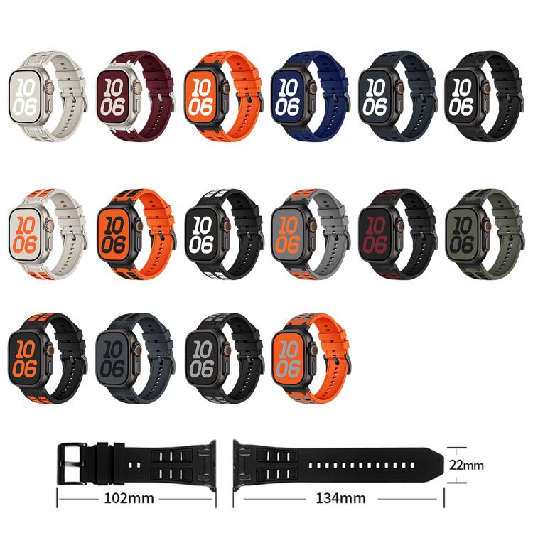 Vibrant Contrast Color Silicone Watch Band, For Apple Watch 46mm / 49mm / 45mm / 44mm, For Apple Watch 42mm / 41mm / 40mm / 38mm