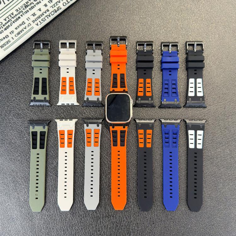 Vibrant Contrast Color Silicone Watch Band, For Apple Watch 46mm / 49mm / 45mm / 44mm, For Apple Watch 42mm / 41mm / 40mm / 38mm