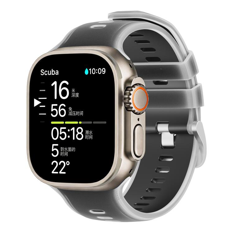 Transparent Jelly Two Color Silicone Watch Band, For Apple Watch 46mm / 49mm / 45mm / 44mm