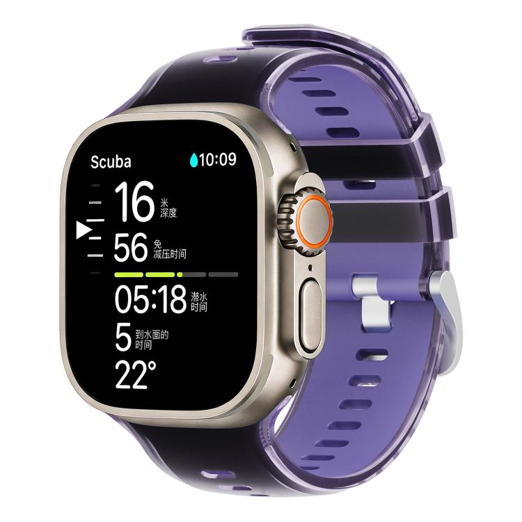 Transparent Jelly Two Color Silicone Watch Band, For Apple Watch 46mm / 49mm / 45mm / 44mm