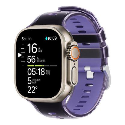 Transparent Jelly Two Color Silicone Watch Band, For Apple Watch 46mm / 49mm / 45mm / 44mm