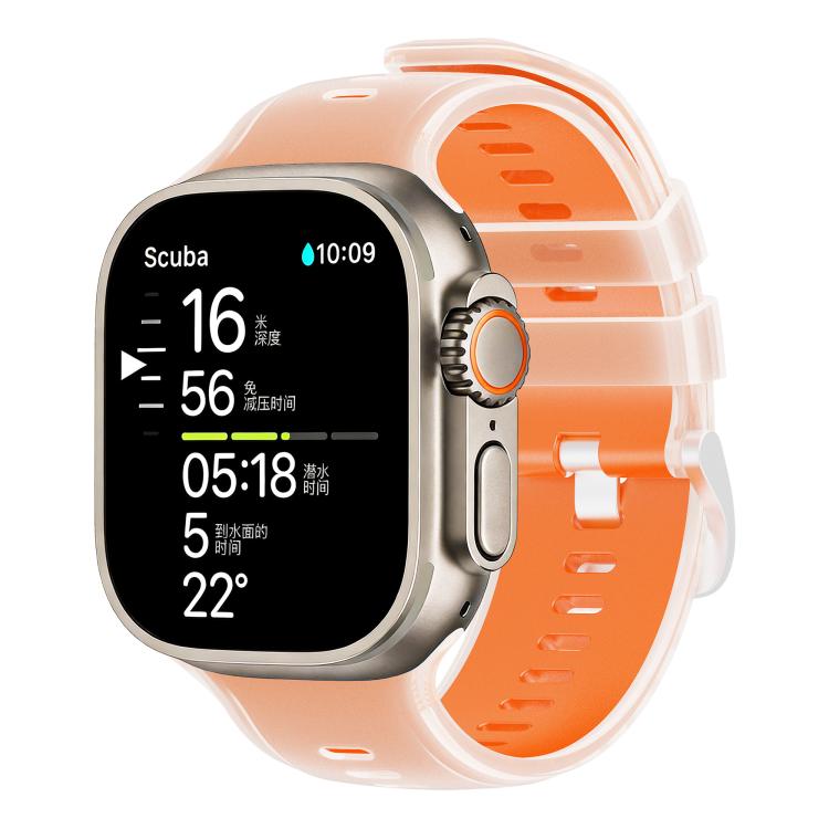 Transparent Jelly Two Color Silicone Watch Band, For Apple Watch 46mm / 49mm / 45mm / 44mm