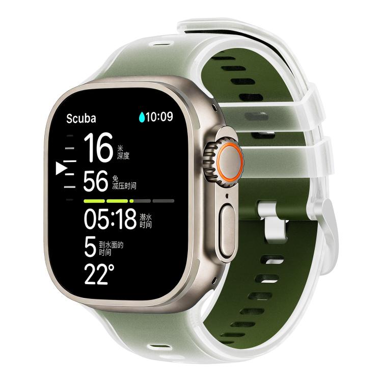 Transparent Jelly Two Color Silicone Watch Band, For Apple Watch 46mm / 49mm / 45mm / 44mm