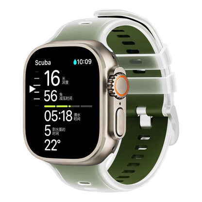 Transparent Jelly Two Color Silicone Watch Band, For Apple Watch 46mm / 49mm / 45mm / 44mm