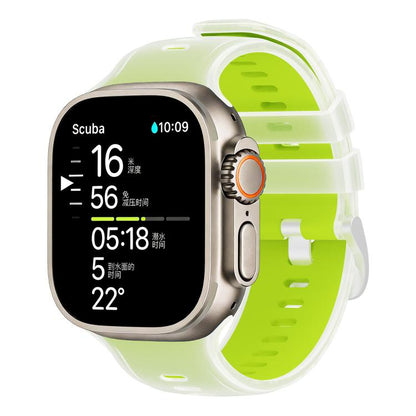 Transparent Jelly Two Color Silicone Watch Band, For Apple Watch 46mm / 49mm / 45mm / 44mm